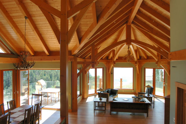 Purcell-Peaks-Invermere-BC-Canadian-Timberframes-Great-Room-Dining